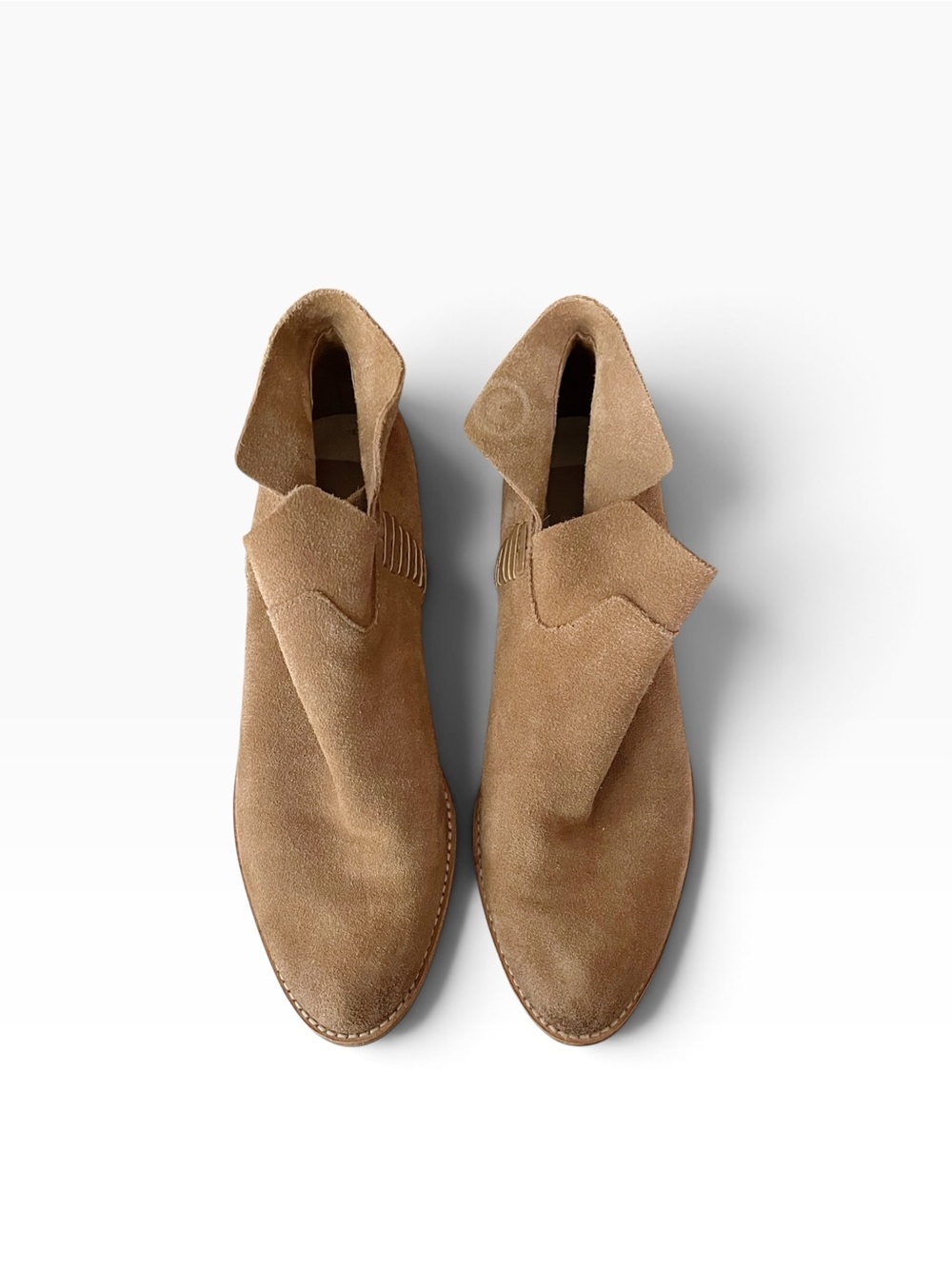 DV by Dolce Vita Cleo Suede Ankle Booties Women's Size 8.5 Tan Pull On Braided